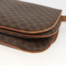 CELINE Macadam Canvas Shoulder Bag PVC Leather Brown Gold Auth ARZ848-16
