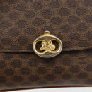 CELINE Macadam Canvas Shoulder Bag PVC Leather Brown Gold Auth ARZ848-18