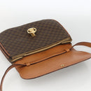 CELINE Macadam Canvas Shoulder Bag PVC Leather Brown Gold Auth ARZ848-9