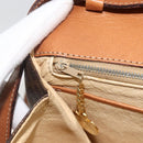 CELINE Macadam Canvas Shoulder Bag PVC Leather Brown Gold Auth ARZ848-22