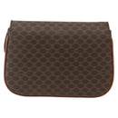 CELINE Macadam Canvas Shoulder Bag PVC Leather Brown Gold Auth ARZ848-2