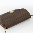 CELINE Macadam Canvas Shoulder Bag PVC Leather Brown Gold Auth ARZ848-6