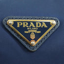 PRADA Schoudertas Nylon Leer Blauw Goud Auth ARZ849A-20
