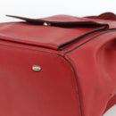 CELINE Backpack Leather Red Gold Auth ARZ853-10