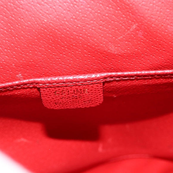 CELINE Backpack Leather Red Gold Auth ARZ853