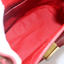 CELINE Backpack Leather Red Gold Auth ARZ853-11