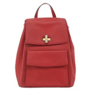 CELINE Backpack Leather Red Gold Auth ARZ853-13