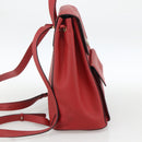CELINE Backpack Leather Red Gold Auth ARZ853-3