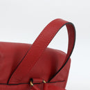 CELINE Backpack Leather Red Gold Auth ARZ853-7