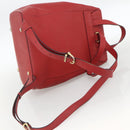 CELINE Backpack Leather Red Gold Auth ARZ853-9