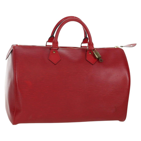 LOUIS VUITTON Epi Speedy 35 Hand Bag Castilian Red M42997 LV Auth ARZ854V