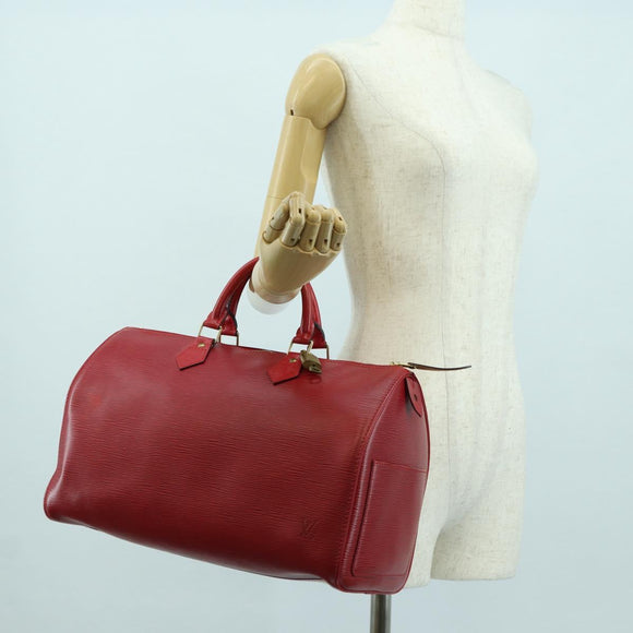 LOUIS VUITTON Epi Speedy 35 Hand Bag Castilian Red M42997 LV Auth ARZ854V