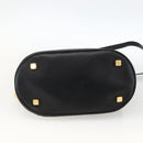 LOEWE Anagram Hand Bag Leather 2way Black Gold Auth ARZ855-5