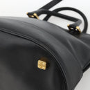 LOEWE Anagram Hand Bag Leather 2way Black Gold Auth ARZ855-9