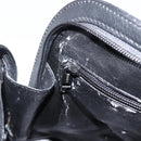 LOEWE Anagram Hand Bag Leather 2way Black Gold Auth ARZ855-23
