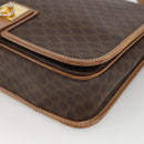 CELINE Macadam Canvas Shoulder Bag PVC Leather Brown Gold Auth ARZ857-9