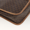 CELINE Macadam Canvas Shoulder Bag PVC Leather Brown Gold Auth ARZ857-14