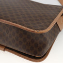 CELINE Macadam Canvas Shoulder Bag PVC Leather Brown Gold Auth ARZ857-15