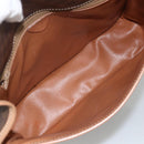 CELINE Macadam Canvas Shoulder Bag PVC Leather Brown Gold Auth ARZ857-10