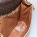 CELINE Macadam Canvas Shoulder Bag PVC Leather Brown Gold Auth ARZ857-19