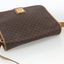 CELINE Macadam Canvas Shoulder Bag PVC Leather Brown Gold Auth ARZ857-6