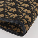 Christian Dior Trotter Canvas Shoulder Bag Navy Gold Auth ARZ859-8