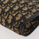 Christian Dior Trotter Canvas Shoulder Bag Navy Gold Auth ARZ859-15