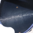 Christian Dior Trotter Canvas Shoulder Bag Navy Gold Auth ARZ859-12