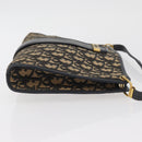 Christian Dior Trotter Canvas Shoulder Bag Navy Gold Auth ARZ859-3