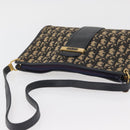 Christian Dior Trotter Canvas Shoulder Bag Navy Gold Auth ARZ859-6