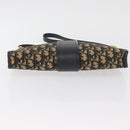 Christian Dior Trotter Canvas Shoulder Bag Navy Gold Auth ARZ859-5