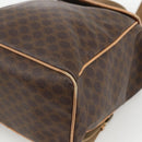 CELINE Macadam Canvas Backpack PVC Leather Brown Gold Auth ARZ862-15