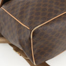 CELINE Macadam Canvas Backpack PVC Leather Brown Gold Auth ARZ862-16