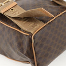 CELINE Macadam Canvas Backpack PVC Leather Brown Gold Auth ARZ862-10