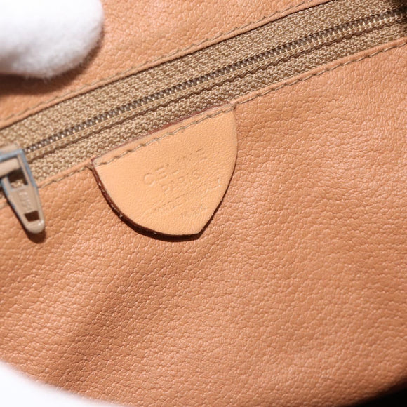 CELINE Macadam Canvas Backpack PVC Leather Brown Gold Auth ARZ862