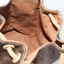 CELINE Macadam Canvas Backpack PVC Leather Brown Gold Auth ARZ862-18