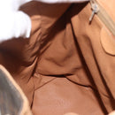 CELINE Macadam Canvas Backpack PVC Leather Brown Gold Auth ARZ862-19