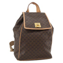 CELINE Macadam Canvas Backpack PVC Leather Brown Gold Auth ARZ862-1