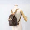 CELINE Macadam Canvas Backpack PVC Leather Brown Gold Auth ARZ862-22