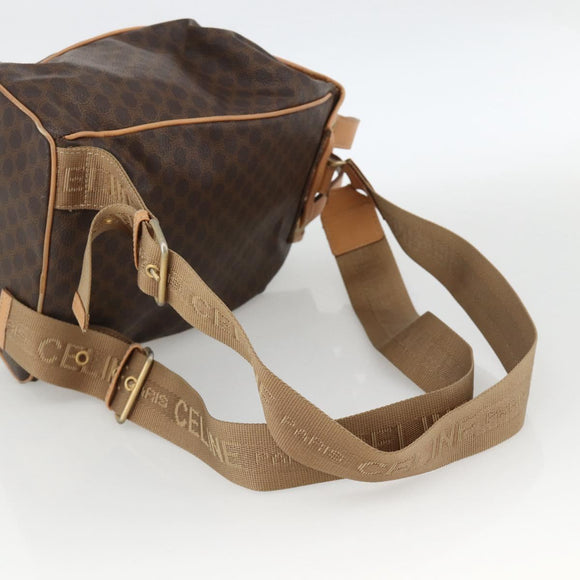 CELINE Macadam Canvas Backpack PVC Leather Brown Gold Auth ARZ862