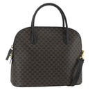 CELINE Macadam Canvas Hand Bag PVC Leather 2way Black Gold Auth ARZ869A-1