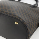 CELINE Macadam Canvas Hand Bag PVC Leather 2way Black Gold Auth ARZ869A-12