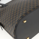 CELINE Macadam Canvas Hand Bag PVC Leather 2way Black Gold Auth ARZ869A-13