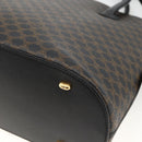 CELINE Macadam Canvas Hand Bag PVC Leather 2way Black Gold Auth ARZ869A-14