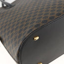 CELINE Macadam Canvas Hand Bag PVC Leather 2way Black Gold Auth ARZ869A-15