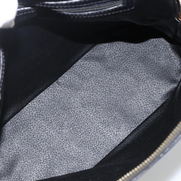 CELINE Macadam Canvas Hand Bag PVC Leather 2way Black Gold Auth ARZ869A