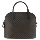 CELINE Macadam Canvas Hand Bag PVC Leather 2way Black Gold Auth ARZ869A-2