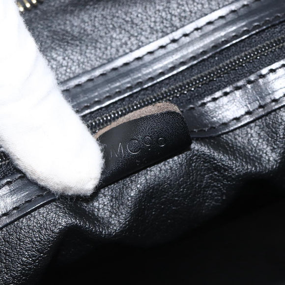 CELINE Macadam Canvas Hand Bag PVC Leather 2way Black Gold Auth ARZ869A