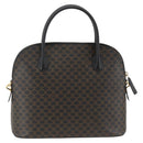 CELINE Macadam Canvas Hand Bag PVC Leather 2way Black Gold Auth ARZ869A-3