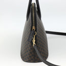 CELINE Macadam Canvas Hand Bag PVC Leather 2way Black Gold Auth ARZ869A-4